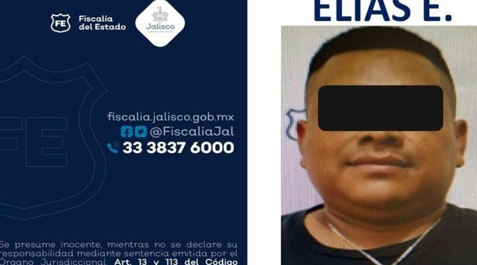Elías “E” fue vinculado a proceso, informó este lunes la Fiscalía de Jalisco. ESPECIAL/Fiscalía de Jalisco
